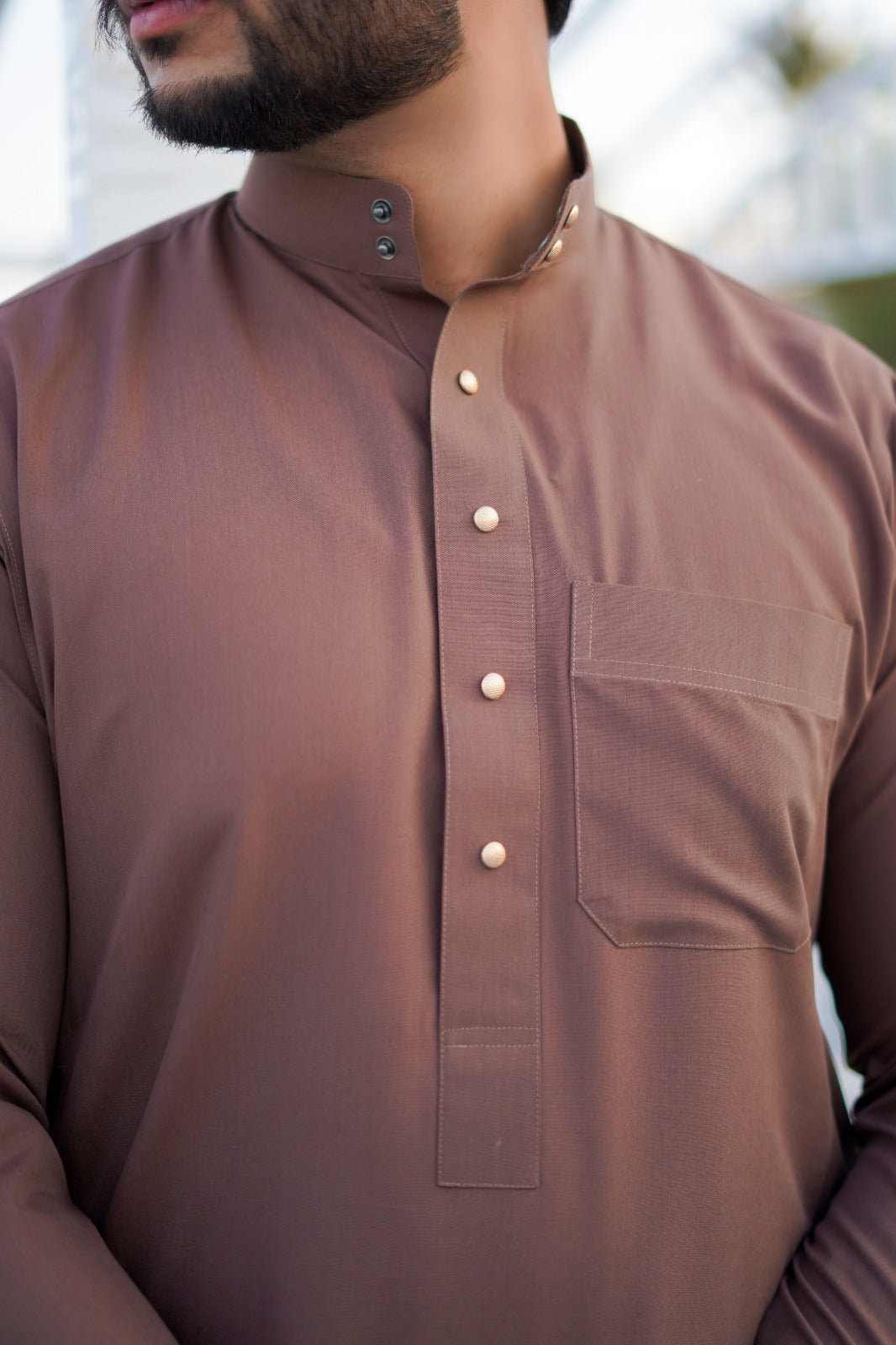 Plain Brown Saudi Thobe