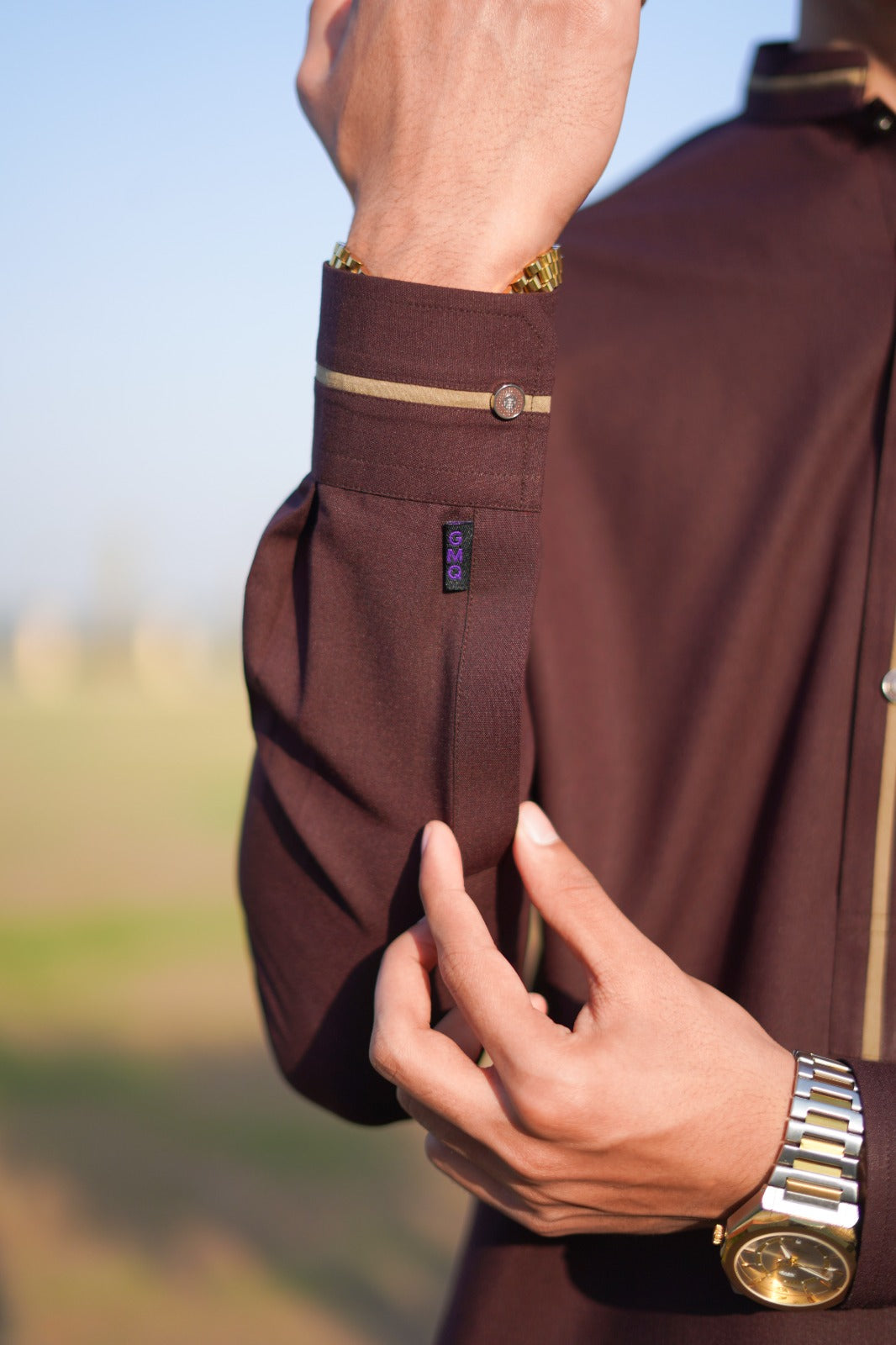 Maroon Blended Kurta Trouser