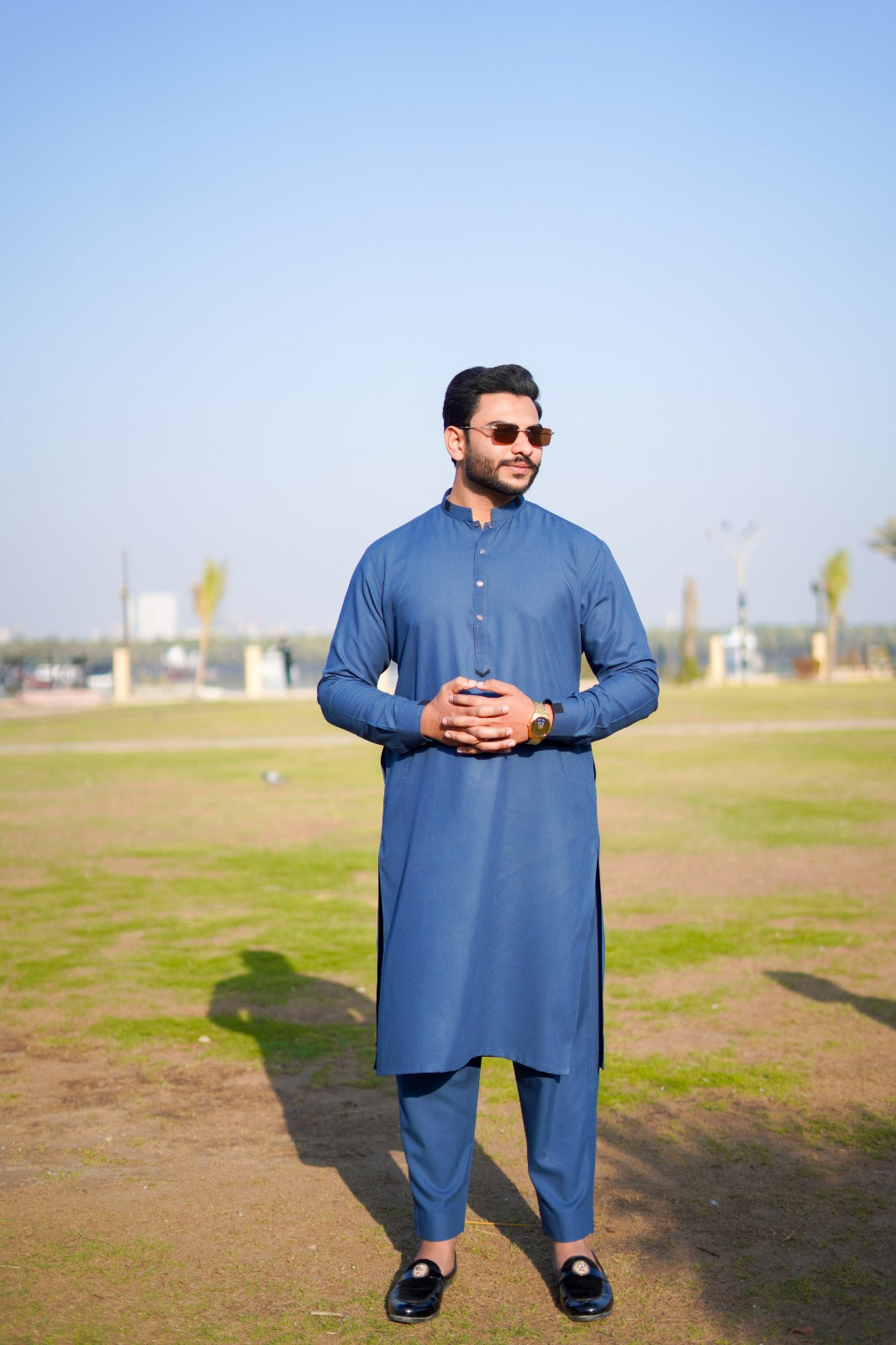 Space BLUE BLENDED KURTA TROUSER