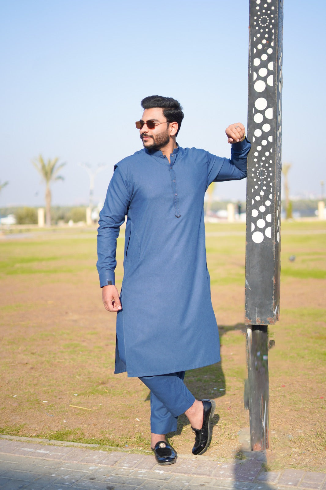 Space BLUE BLENDED KURTA TROUSER