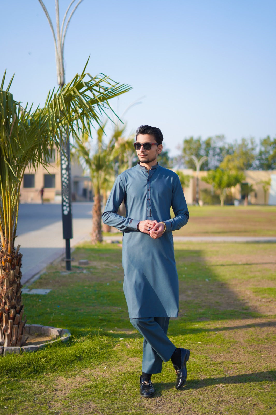 Olive Green BLENDED KURTA TROUSER