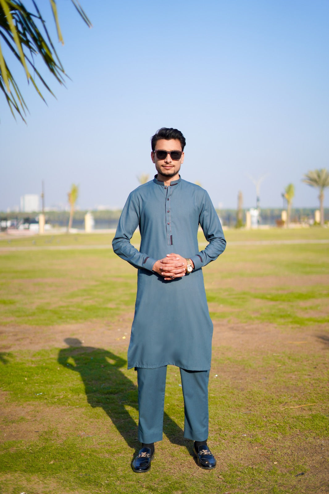 Olive Green BLENDED KURTA TROUSER